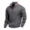 Mens Thick Fleece Loose Stand Collar Half Zip Casual Warm Sports Sweatshirt