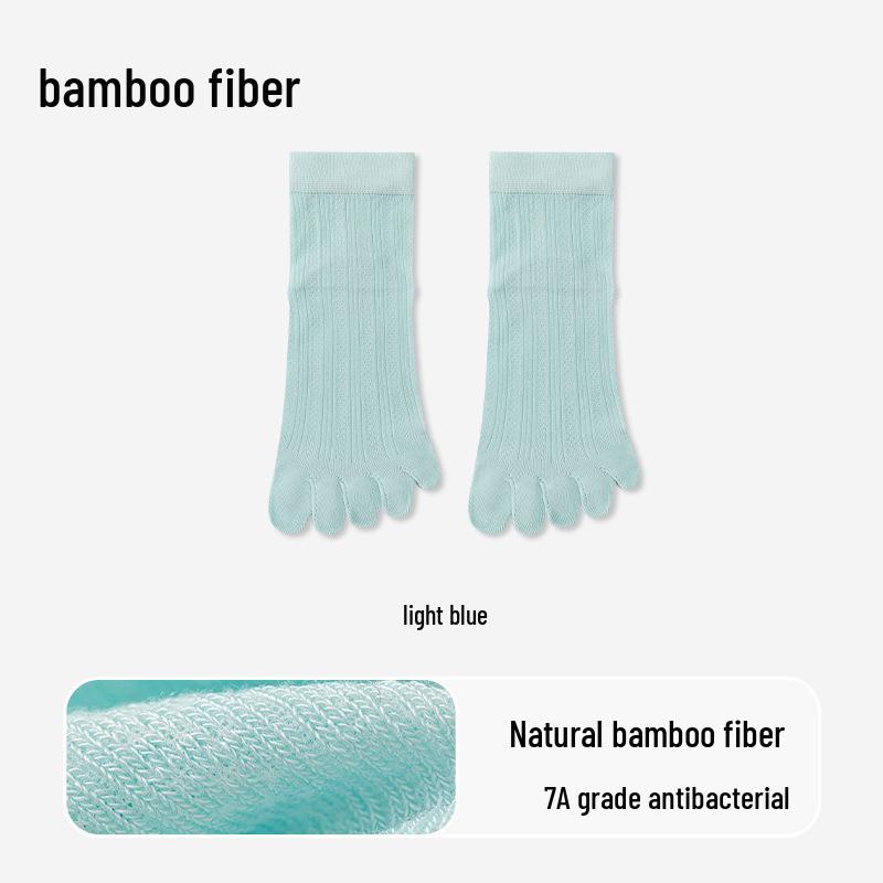 Women's Bamboo Five-Toe Socks - Breathable, Sweat-Absorbing, Antibacterial, Deodorizing, Long Split-Toe Socks for Spring & Summer
