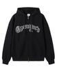 Openyard(Oy) Old Leather Patch Hoodie Zip Up - Black