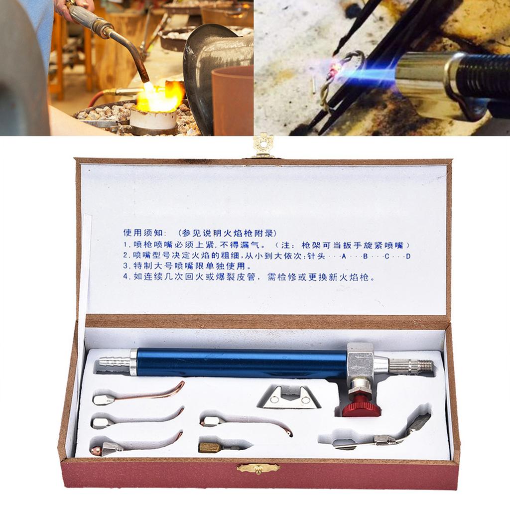 Oxygen Torch Jewelry Torch Welding Soldering Gun with 5 Tips for Oxygen Cylinders