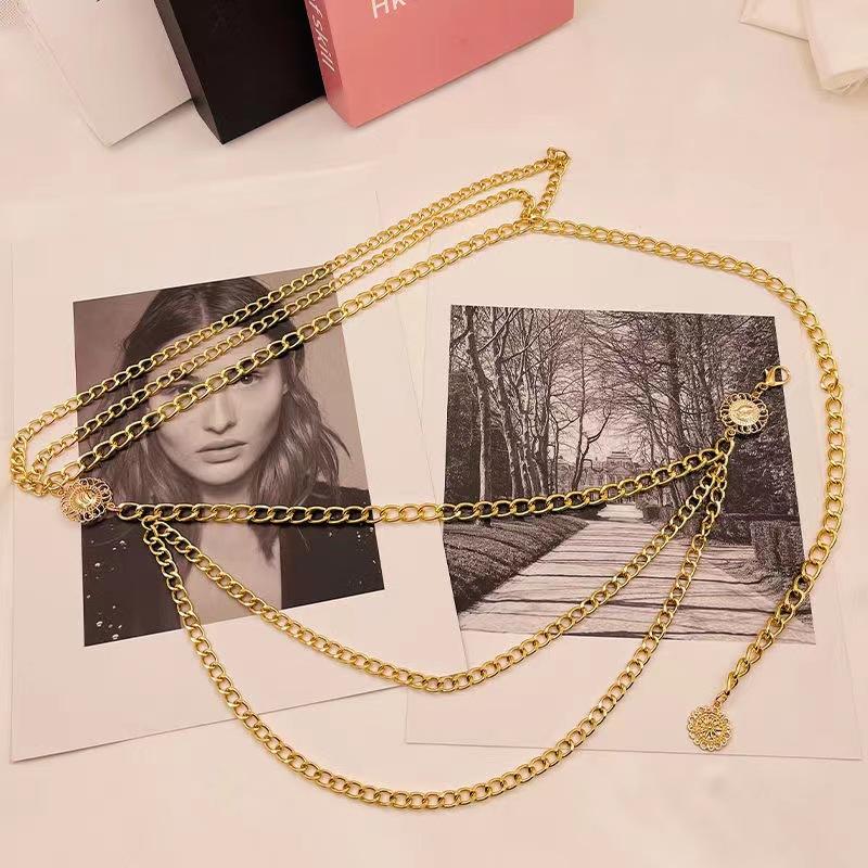 European and American Street Photography Retro Simple Tassel Portrait Waist Chain Women's Dress Belt Accessories Fashion Trendy