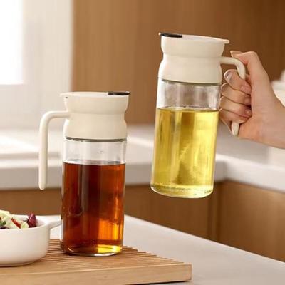 600ML Glasölflasche Große Kapazität Auslaufsicher Kochölspender Automatisches Öffnen und Schließen Nachfüllbar