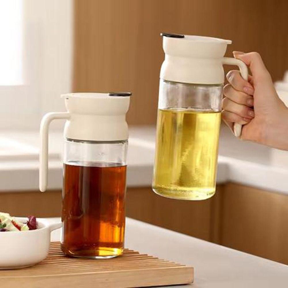 600ML Glass Oil Bottle Large Capacity Soy Sauce Dispenser Practical Vinegar Container Restaurant