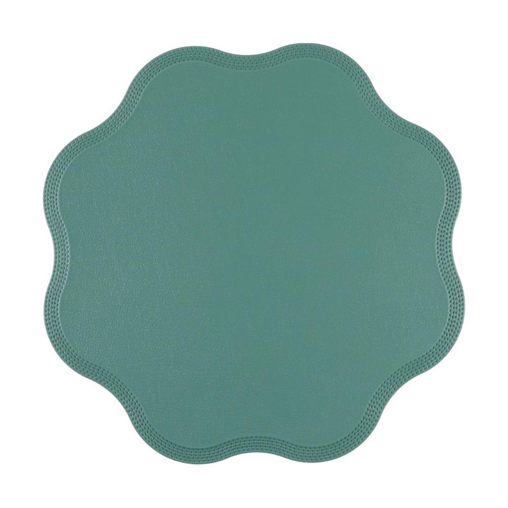 Flower Shaped Tableware Mat Solid Color Non-Slip Placemats Kitchen Tableware