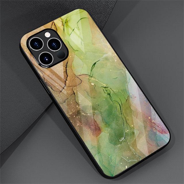 Luxury Marble Pattern Glass Case For Apple iPhone 13 Pro 11 14 12 7 8 Plus SE 2022 XR X XS Max 6 6S Tempered Phone Cover