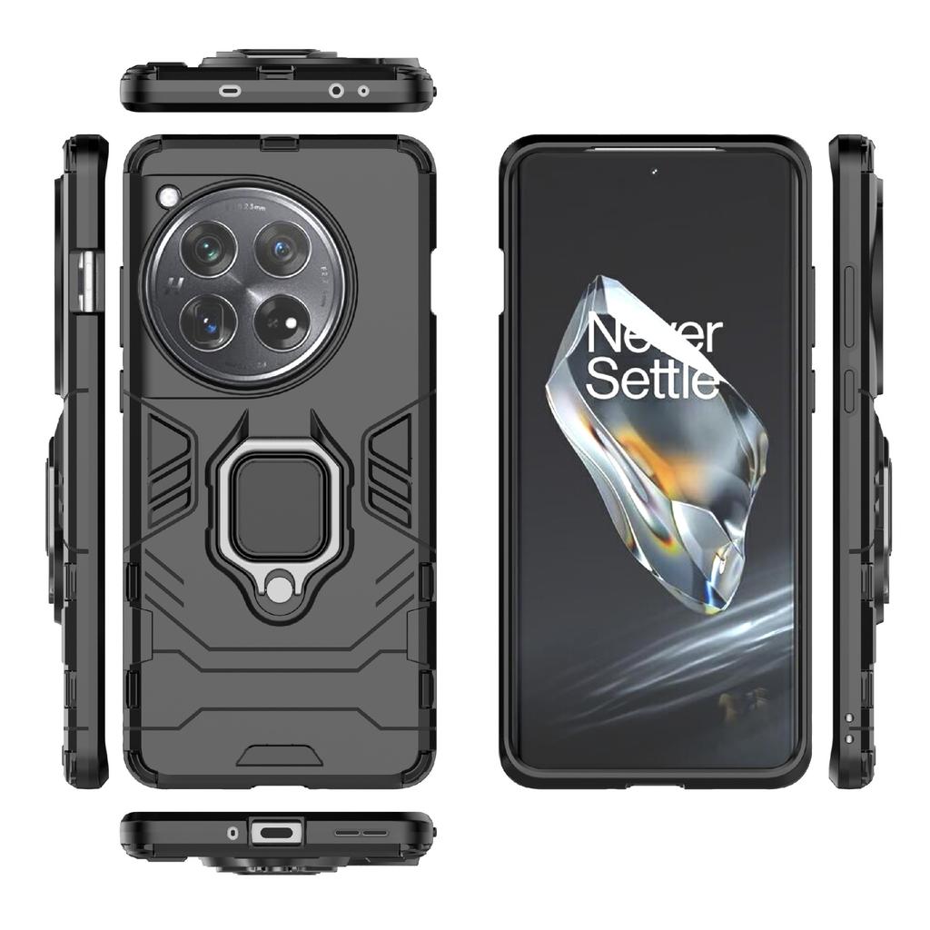 For OnePlus 12 5G Case PC +TPU Phone Cover with Ring Holder Kickstand