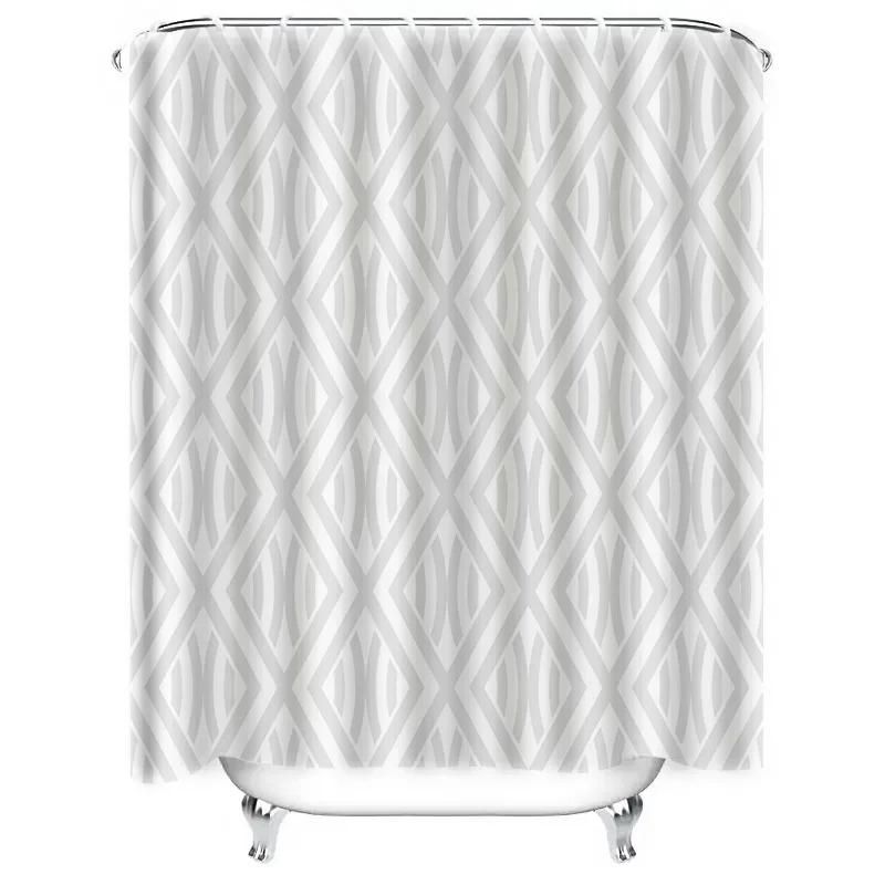 

Modern Nordic Geometric Pattern Shower Curtain Home Hotel Bathtub Shower Curtain With Grommet, Bathroom Decoration Aesthetics W60H190(CM)-1 Pcs