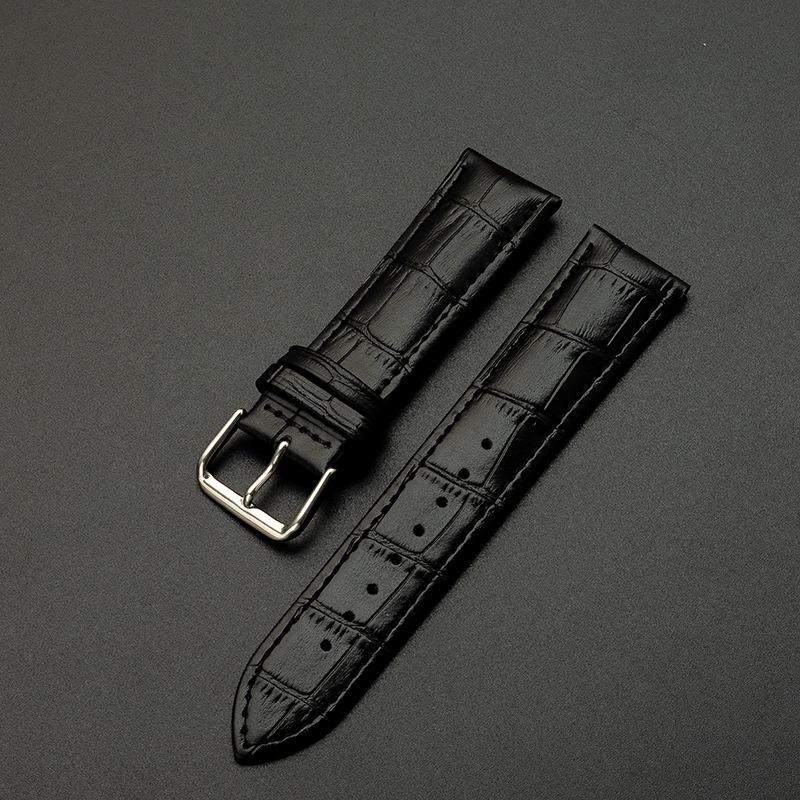 Premium Echtleder Kalbsleder Bambusmuster Uhrenarmband mit Dornschließe