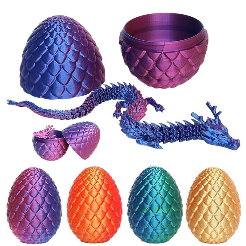 3D Printed 30Cm Dragon Egg With Articulated Dragon Model Home Decor Items Room Decoration Sculptures Figurines Desktop Ornament