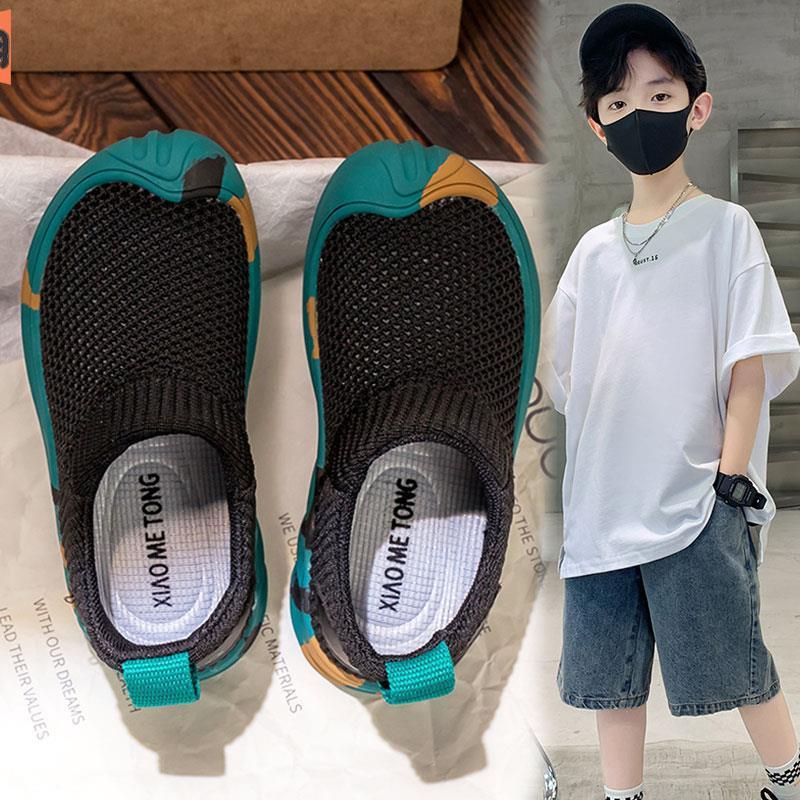 Boys' Sports Shoes 2025 Summer New Hollow Mesh Breathable Children's Shoes Medium and Older Children's Running Girls' Mesh Shoes