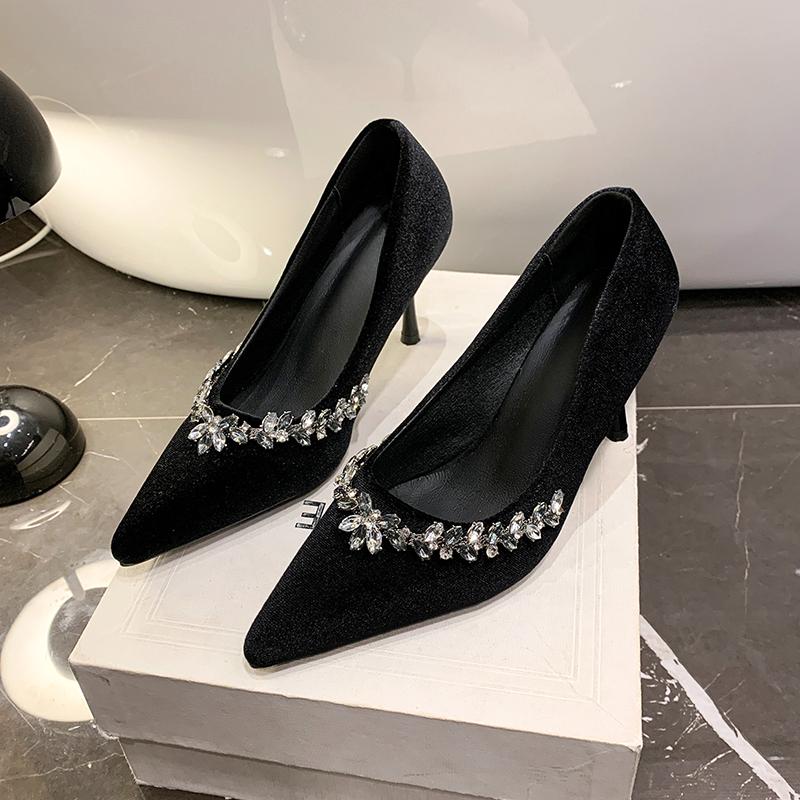 Fashion Ladies Shoes 2025 Fashion Shallow Women's High Heels New Crystal Office and Career Sexy Plus Size Best Seller High Heels Zapatos