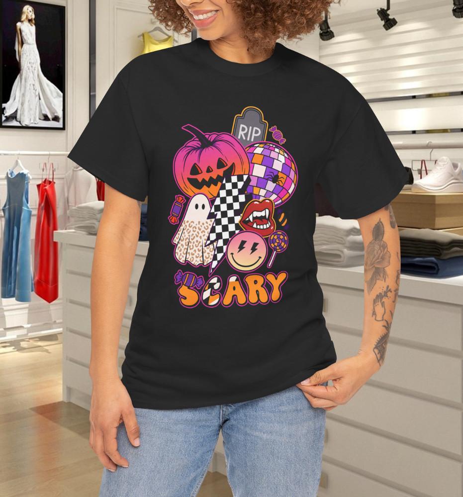 

Halloween Teacher Shirt Spooky Ghost Fall Pumpkin Read More Books Halloween S