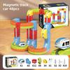 Magnetic Electric Train Set with Track Fusion, STEM Montessori DIY Building Race Toy for Kids, Christmas & Birthday Gift for Boy