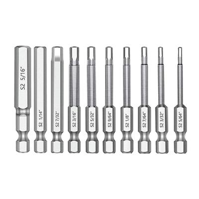 Set di 10 punte per cacciavite magnetico Strumenti essenziali Acciaio di lunga durata 5/64 3/32 7/64 1/8 9/64 5/32 3/16 7/32 1/4 5/16
