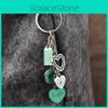 Metal Heart Keychain With Geometric Shapes For Couples And Car Keys