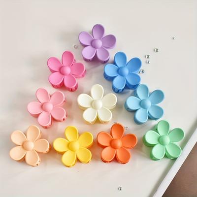 10 Stück/Set Damen Matt texturiert mittlere Blümchen-Kralle Sommerstil geeignet für dünnes Haar tägliche Anwendung Damengeschenk süß und lieblich