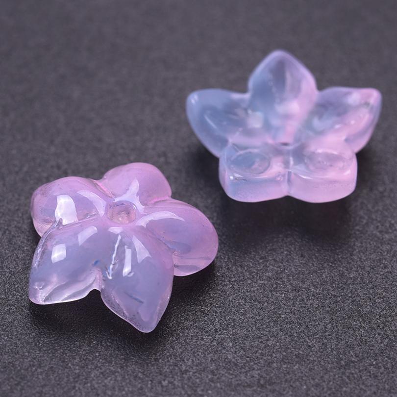 

50pcs/Lot Random Mix Sakura Flower Bead Caps For Jewelry Making Supplies Glass Materials To Make Headwear Earrings Vintage Charm
