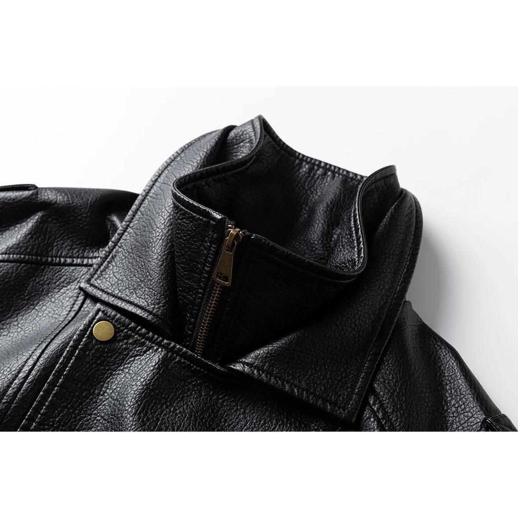 Podzim Zima Pánský Korejský Kabát na Zip Pu Pánská Biker Pu Kožená Bunda Pánský Motocyklový Kabát z Umělé Kůže Pár Trendy Bundy