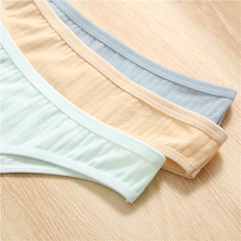 FINETOO 3 ks/sada G-string Bavlna Dámské spodní prádlo Kalhotky Tanga Dámské spodní prádlo Sexy kalhotky Spodní kalhotky Dívčí intimní prádlo Tanga S-XL