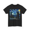 Black Cat Starry Night T-Shirt | Van Gogh’s Starry Night Print In Fashion