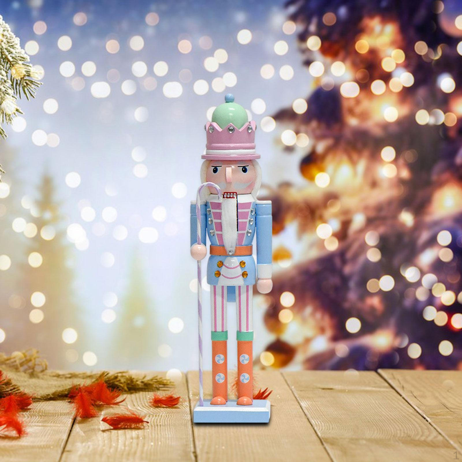 

Christmas Nutcracker Ornament Doll Figure 14.96inch Height Collectible Display Handcraft Wood