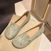 Fashion Green Moccasins White Shoes for Women Low Heel Elegant Woman Flats Dress Fashionable Cheap Clearance Y2k Price Social Wholesale