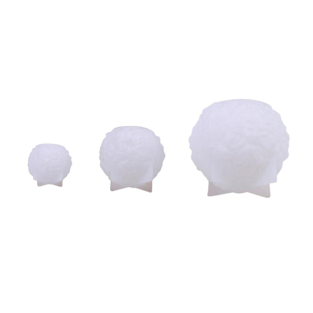 3D Rosenkugel Kerze Harz Silikonform Valentinstag Gussform Kreativer eleganter Blumenkerzenhalter Geeignet für DIY Kann