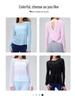 Bamboo Slub Loose Long Sleeve Yoga Top - Breathable, Hollow-Out Back, Slimming Cover-Up for Women