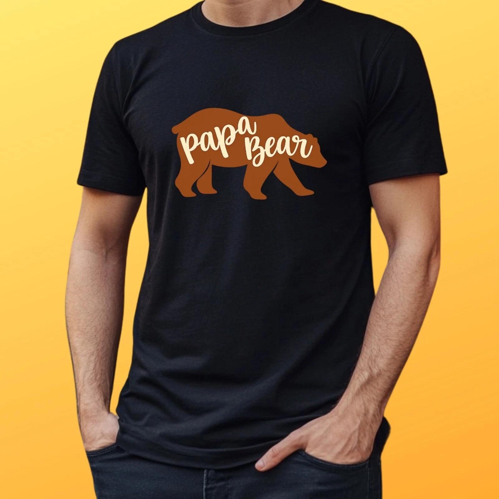T-Shirt Herren Papa Bär Motiv Baumwolle Größe S bis 5XL M