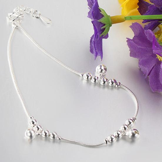 Women Fashion 3Pcs Bells 12 Beads Luxury Chain Ankle Bracelet Beach Anklet