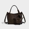 2025 New Hand-Woven Portable Bucket Bag Casual Soft Leather Shoulder Bag Fashionable All-Match Crossbody Bag for Women
