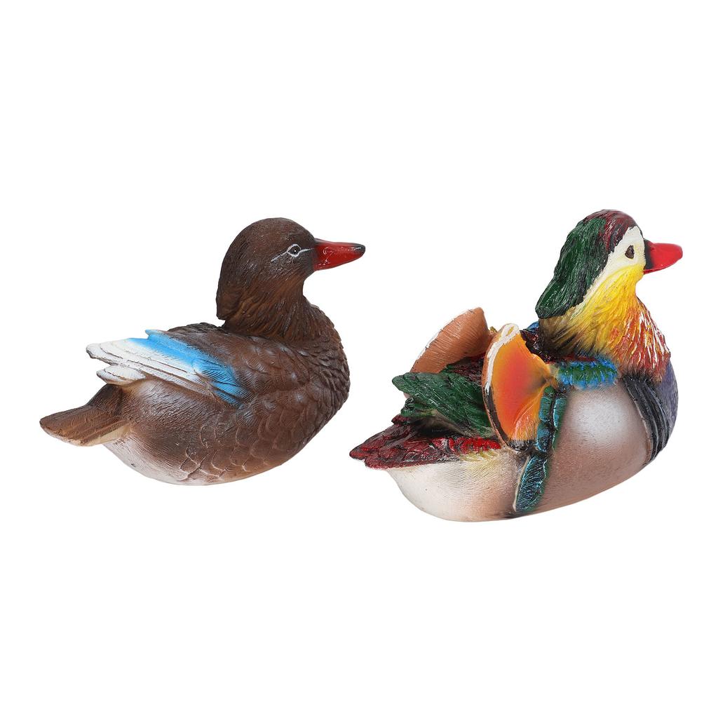2PCS Floating Mandarin Statue Resin Cute Animal Decor Sculpture Ornament for Outdoor Garden Pond