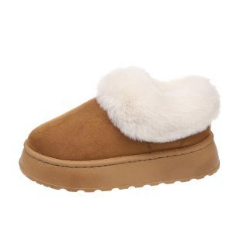 

Женские утепленные подкладкой мягкие толстые подошвы на платформе противоскользящие уличные утолщенные теплые легкие удобные хлопковые туфли-стремена зимние ботинки 44 коричневый