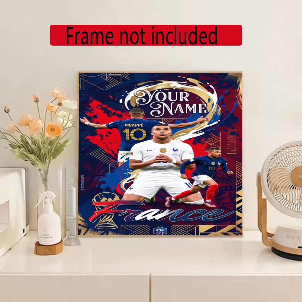 Mbappe Personalized Name Diamond Paintings Mosaic Wall Round Diamond Art Painting Kits Embroidery Crystal Accessories Frameless