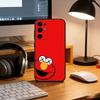 Cut Cartoon E-Elmo Phone Case Black Silicone Soft For Samsung S25,S24,S21,S22,S23,S30,Ultra,S20,Plus,Fe,Lite