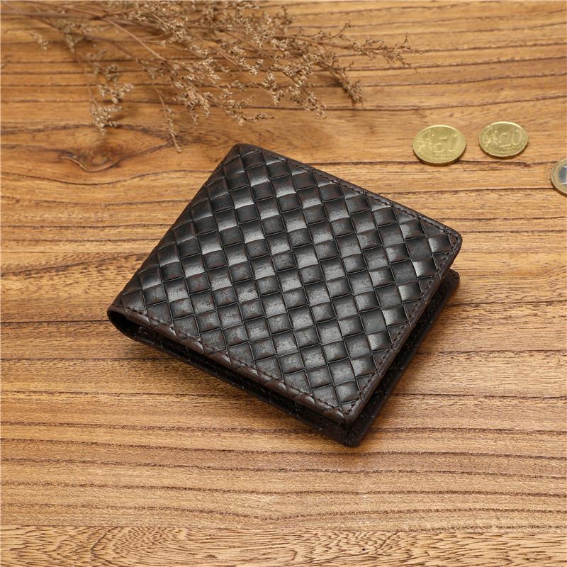 

Кожаный кошелек с карманом для монет на молнии, короткий мужской кошелек, дизайн RFID, держатель для удостоверения личности с цепочкой для монет