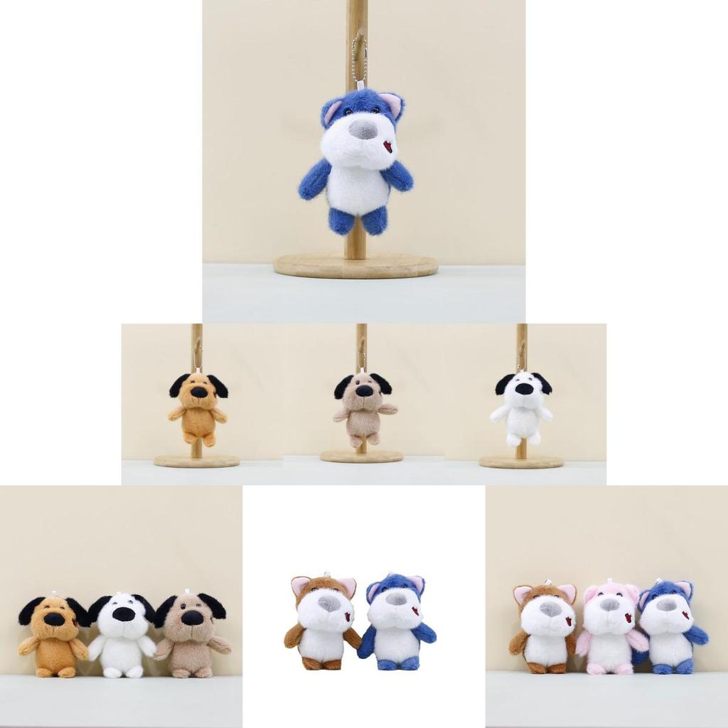 Cute Plush Dog Keychain Soft Toy Charming Cartoon Dog Accessory For Bags