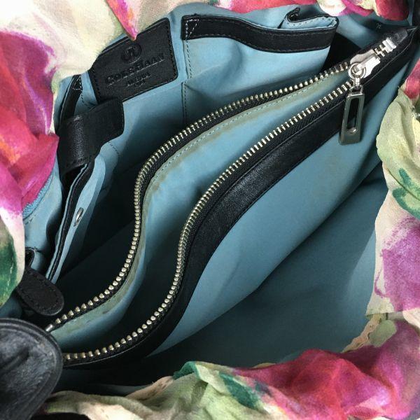 Cole Haan Leather Hand/Shoulder Bag Black with Scarf Decoration Stylish(USED)