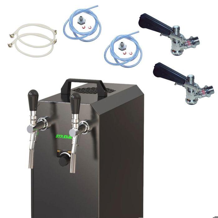 Système de distribution de bière - ICH-ZAPFE.DE - STREAM 50K - Refroidisseur 2 voies 55 L/h - Pompe à air (sans CO2) - Valise mobile