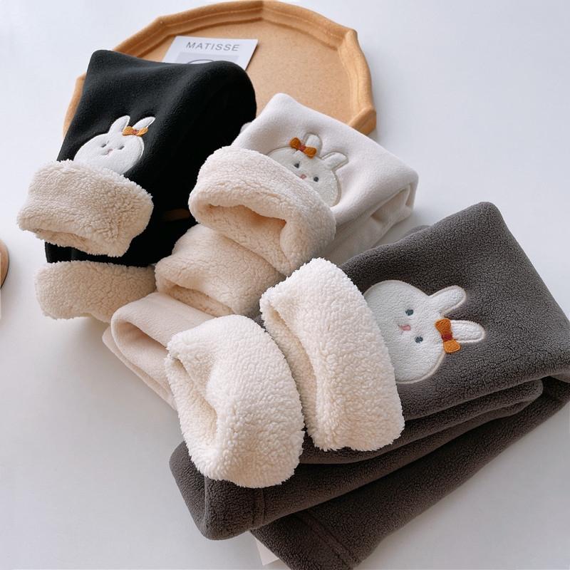 Girls Pants New Winter Lamb Fleece Leggings for Kids Thicken Children Trousers Plus Velvet Toddler Sweatpants Baby Tights