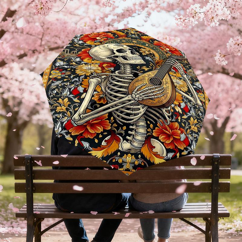 1PC Skeleton Floral Umbrella-8-Rib Reinforced Portable Folding Travel Suitable for All Seasons Outdoor Daily Use Is an Ideal Choice  -K0423