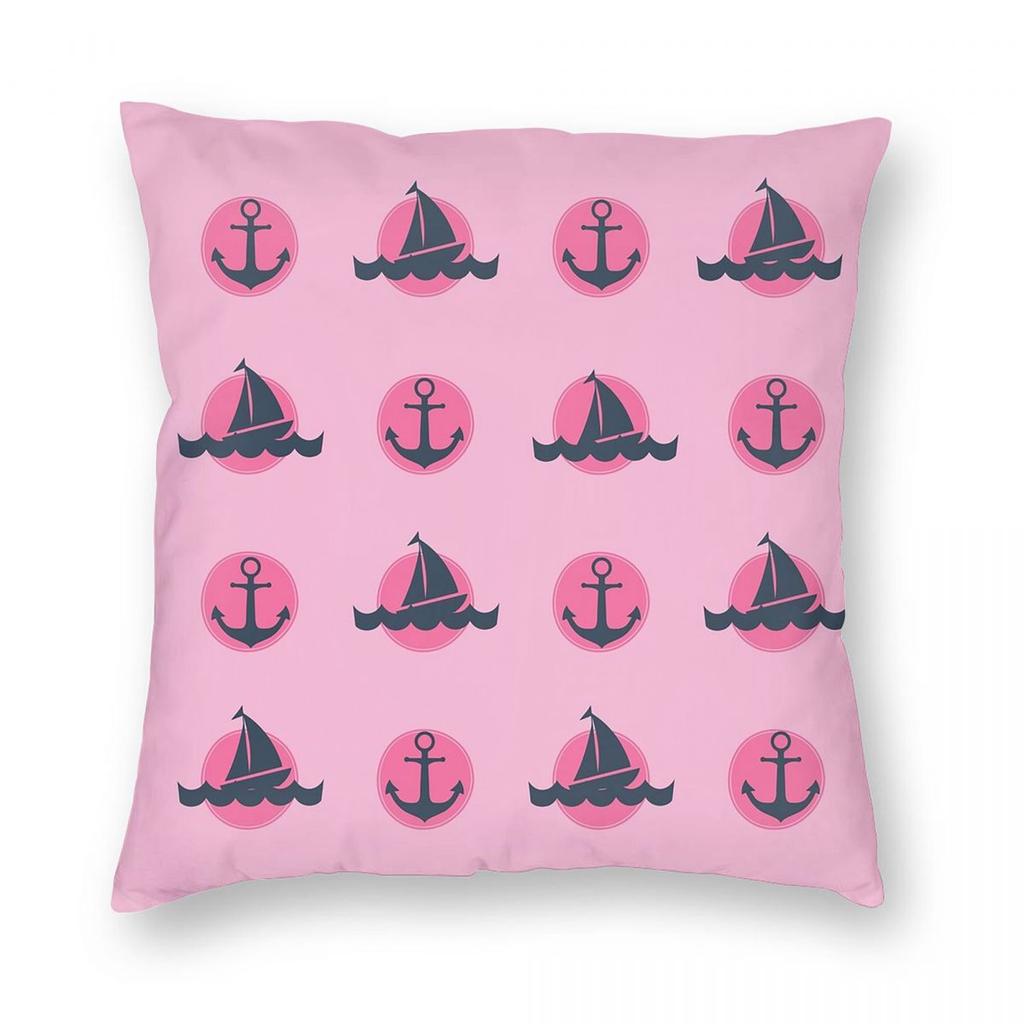 Sailboat Anchor Marine Printed Square Pillowcase Pillow Cover Cushion Throw Pillow for Home Bedroom Car