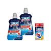 Finish Dishwasher Drying Agent Rinse 250ml 2 Bottles + Sample Included (Dishwasher Detergent All-in-One Premium Powerball Cube 3 Pieces)