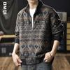 Herren Große Größen Schwerer Woll-Cardigan: Ethnisch im Stil Retro Jacquard Strick für Herbst/Winter
