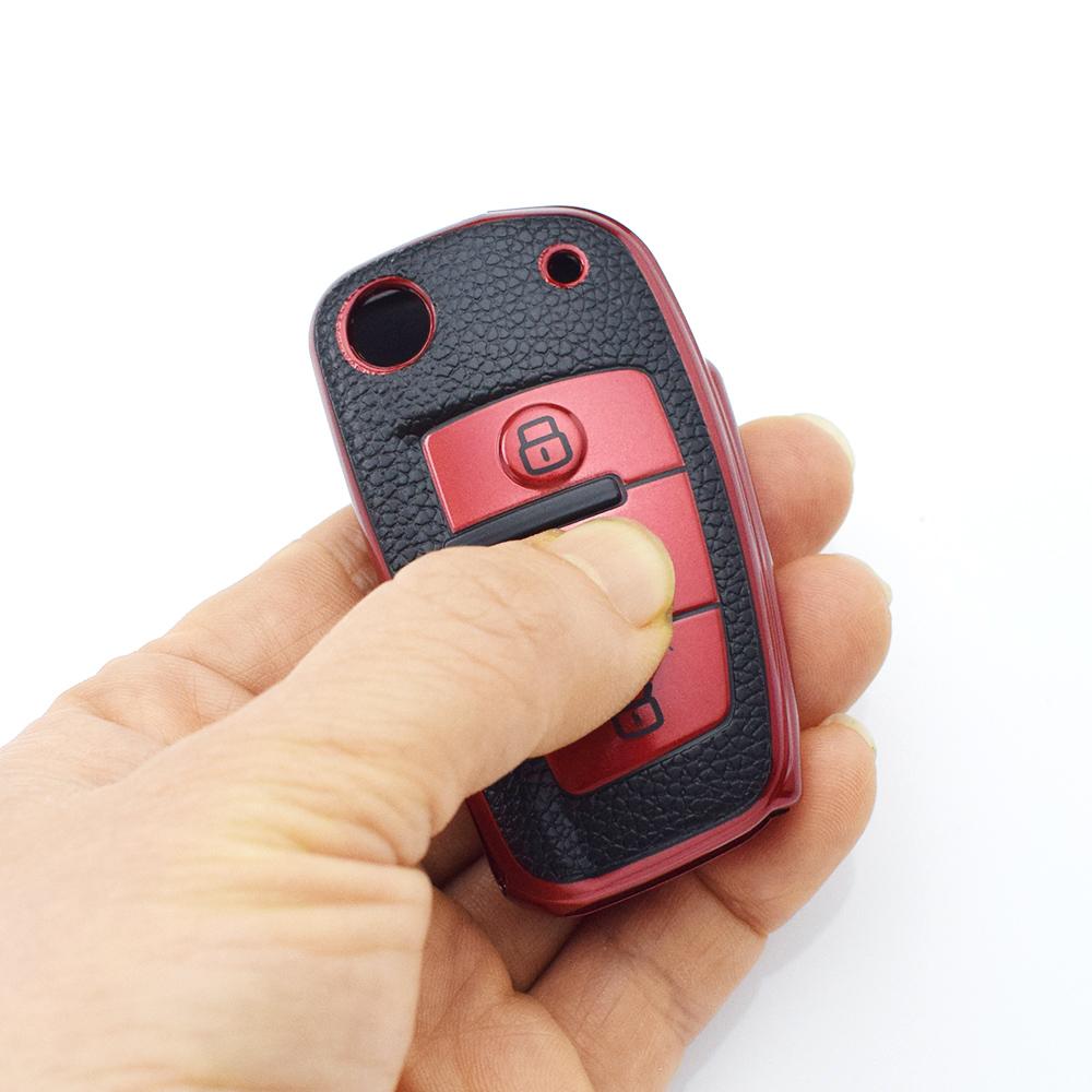 TPU Leder Auto Klappschlüssel Etui Hülle Schale Für A6 A6L C5 C6 Q3 Q5 Q7 S5 S7 RS3 TT A3 A4 A4L B5 B6 B7 B8 B9 A5 Zubehör