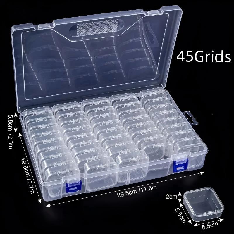 Transparent Multi-Grid Storage Box for DIY, Electronics & Jewelry