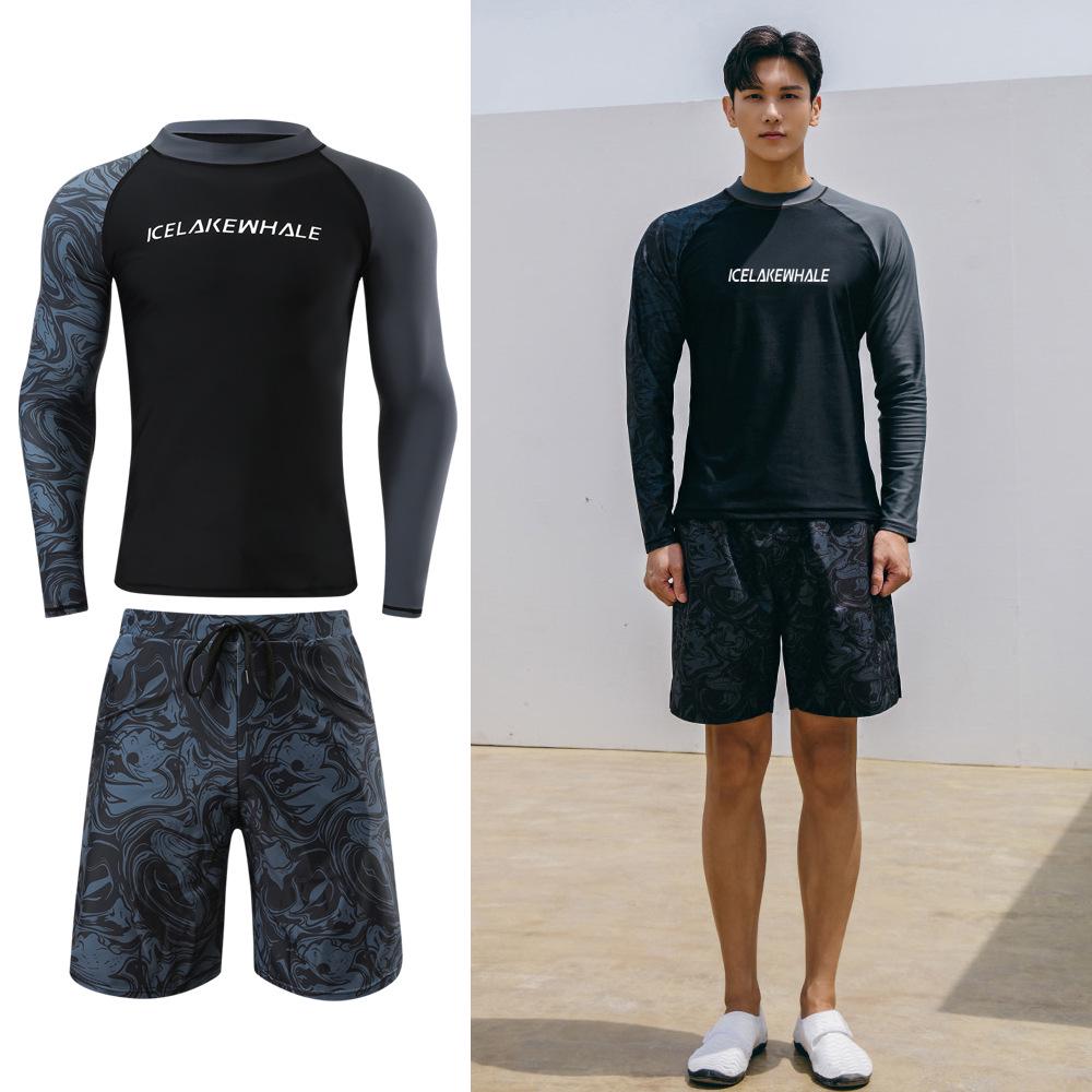 

Men s Long Sleeve Wetsuit Top - Sun Protection, Quick Dry, Surf & Snorkel Beach Set 3XL