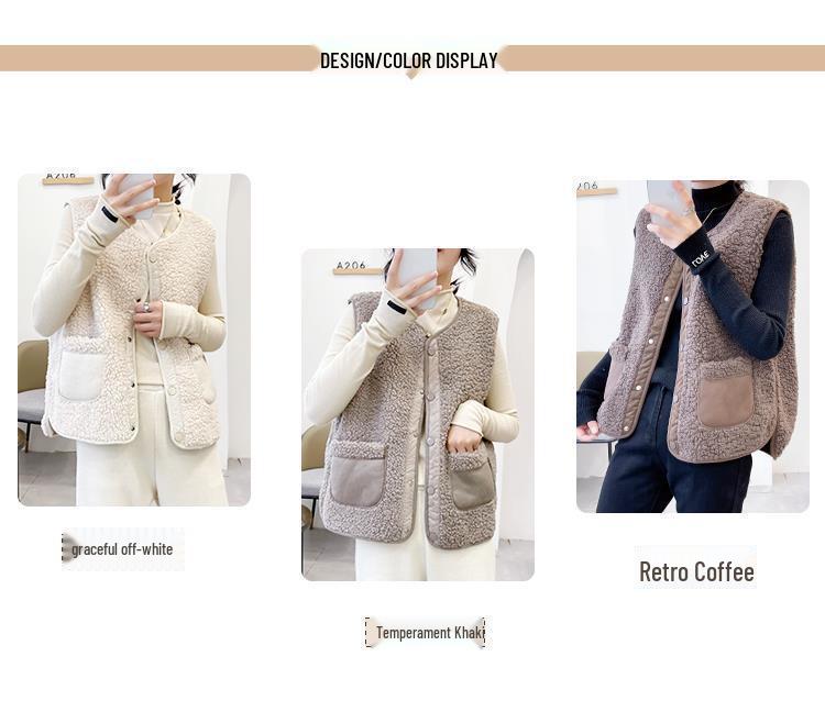 Women's 2023 Autumn/Winter Leather & Fur Lambswool Waistcoat Vest - Short & Stylish