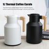 Caraffa termica per caffè da 1 litro Caraffa termica a doppia parete Thermos con bollitore per acqua con manico in legno