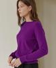 JE NE SAIS QUOI [100% Cashmere] Signature Crew Neck Cashmere Pullover_ Purple